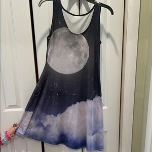Moon and Clouds Sleeveless Dress